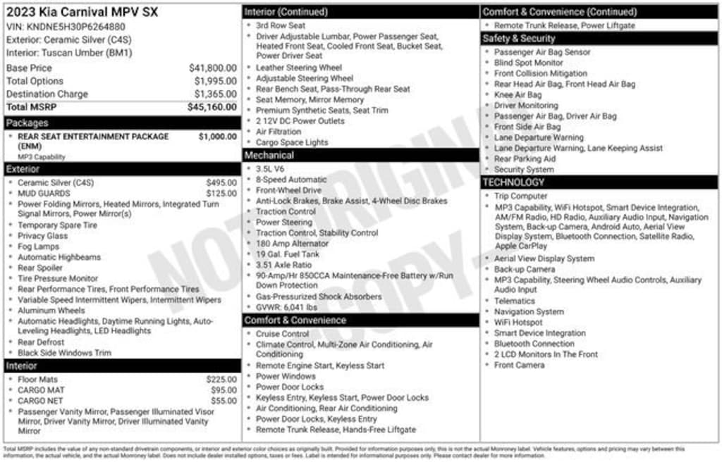 Used 2023 Kia Carnival SX