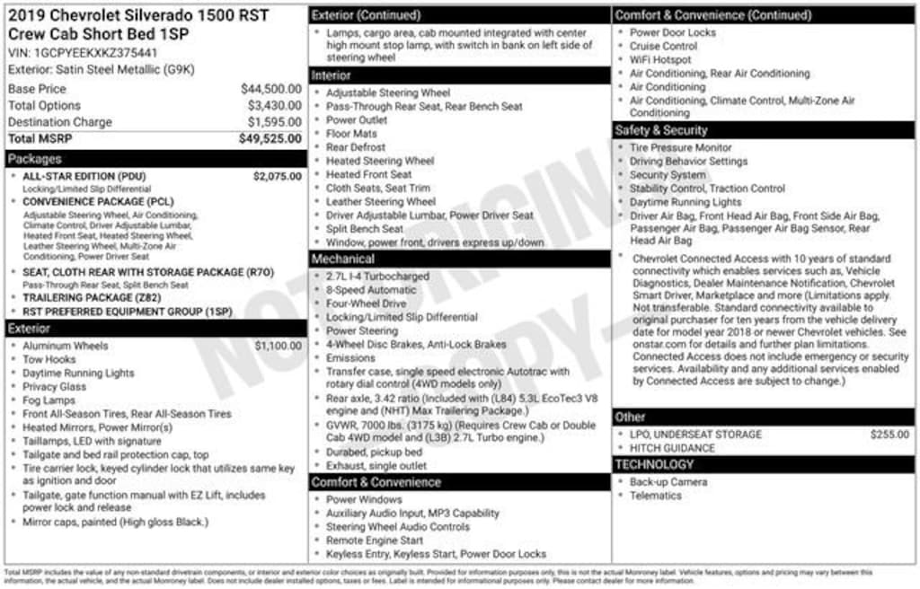 Used 2019 Chevrolet Silverado 1500 RST Truck