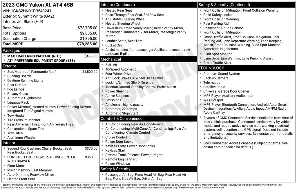 Used 2023 GMC Yukon XL AT4 SUV