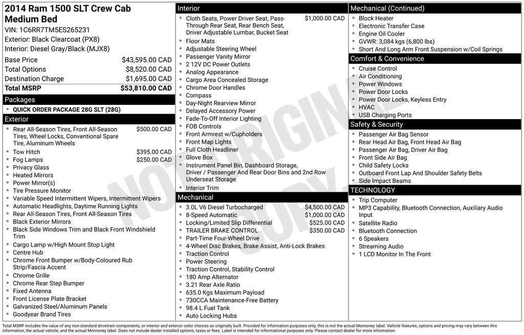 Used 2014 Ram 1500 SLT Truck Crew Cab