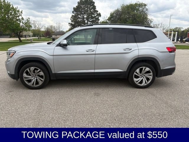 Used 2021 Volkswagen Atlas SE w/Tech with VIN 1V2HR2CA5MC515717 for sale in West Branch, MI