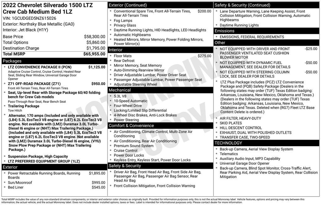 Used 2022 Chevrolet Silverado 1500 LTZ Truck Crew Cab