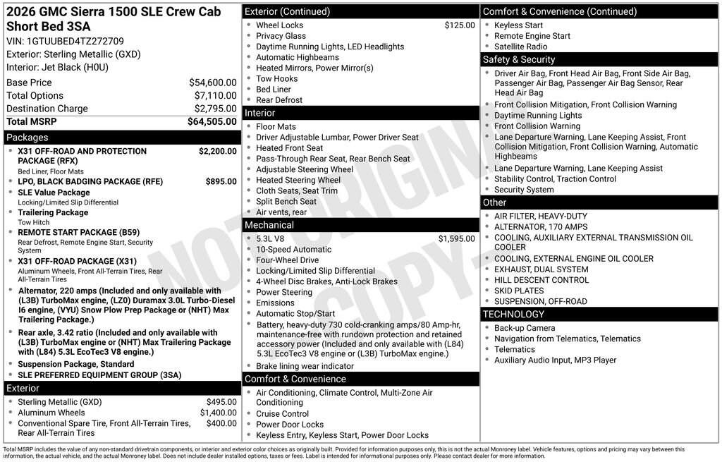 New 2026 GMC Sierra 1500 SLE Truck