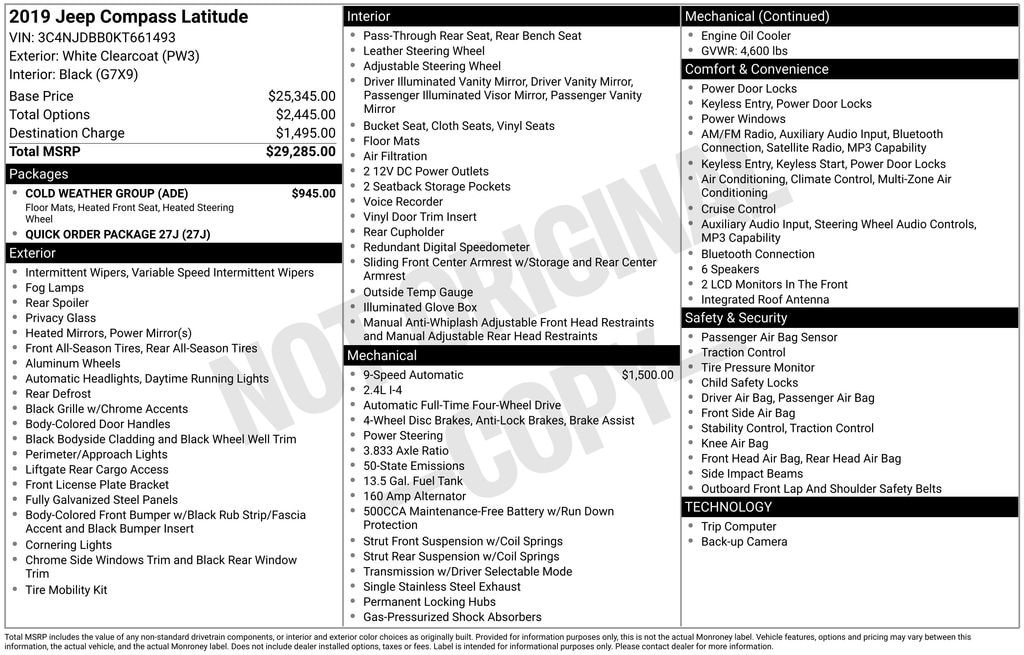 Used 2019 Jeep Compass Latitude SUV