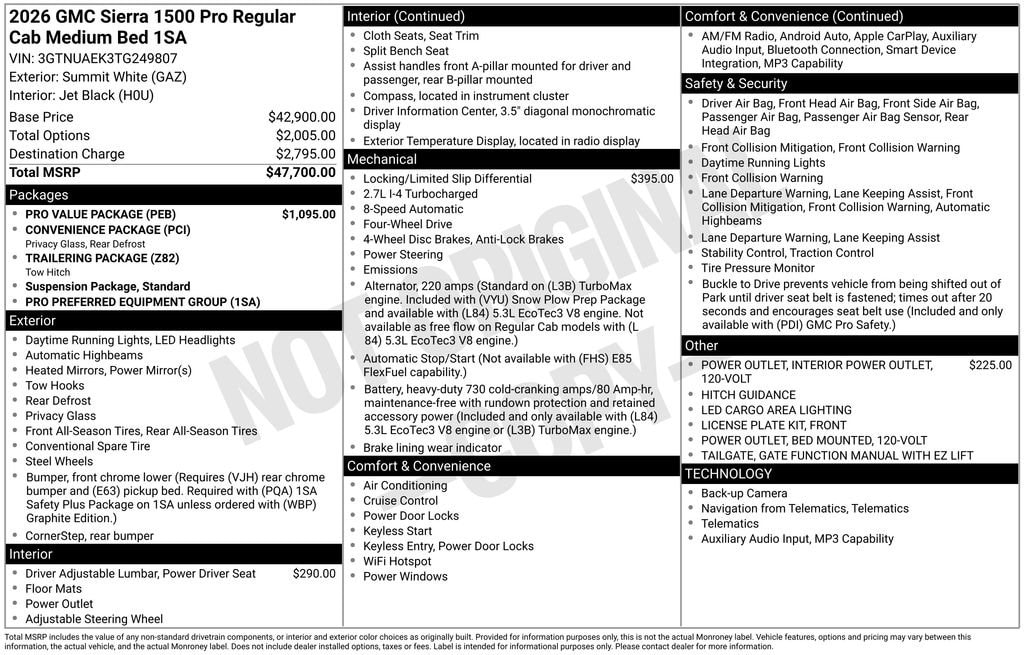 New 2026 GMC Sierra 1500 Pro Truck