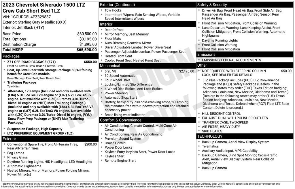 Used 2023 Chevrolet Silverado 1500 LTZ Truck Crew Cab