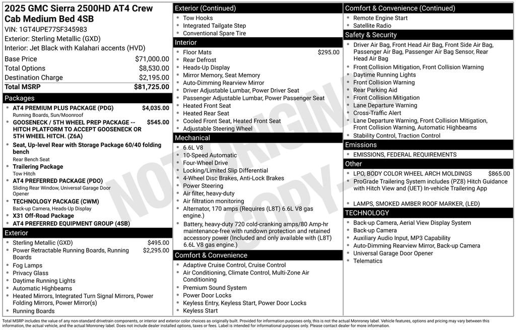 New 2025 GMC Sierra 2500 HD AT4 Truck