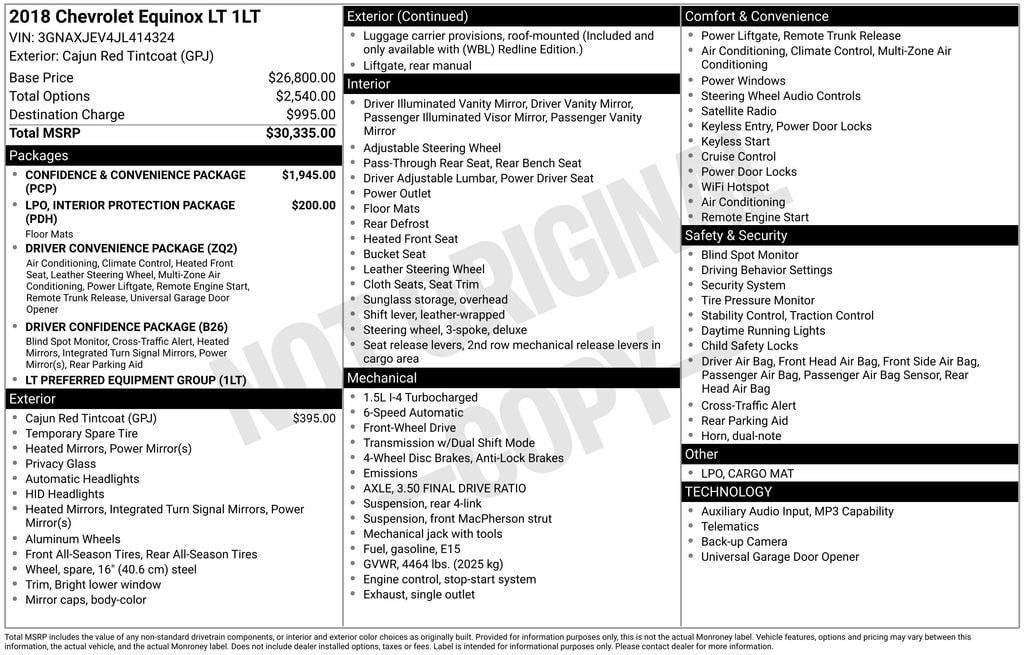 Used 2018 Chevrolet Equinox LT with VIN 3GNAXJEV4JL414324 for sale in Pinconning, MI