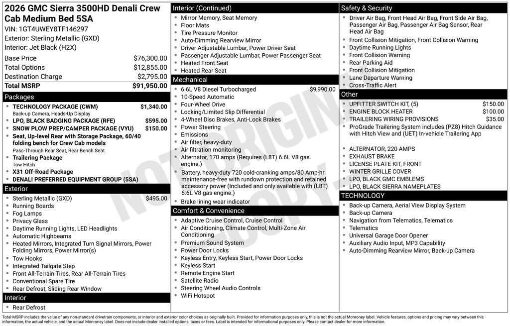 New 2026 GMC Sierra 3500 HD Denali Truck