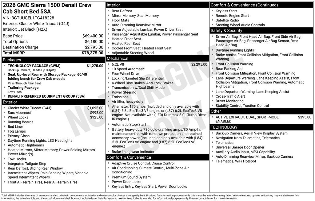 New 2026 GMC Sierra 1500 Denali Truck
