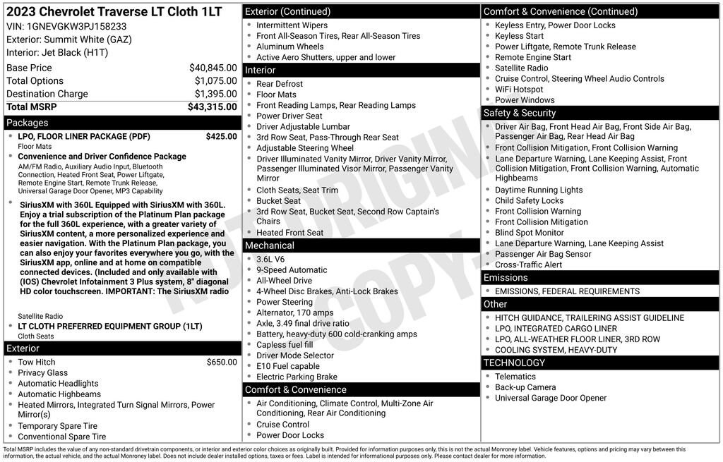 Used 2023 Chevrolet Traverse LT Cloth SUV