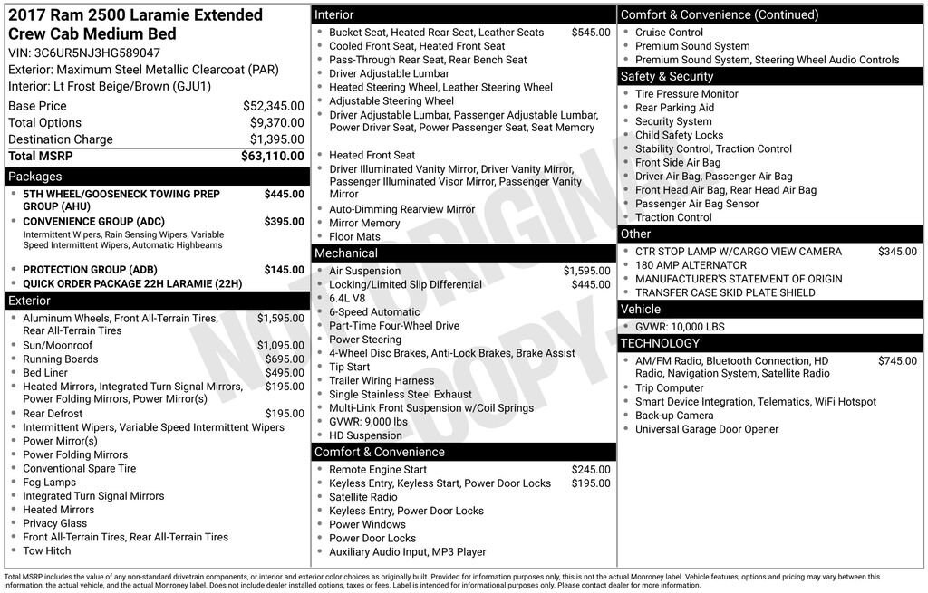 Used 2017 Ram 2500 Laramie Truck Mega Cab