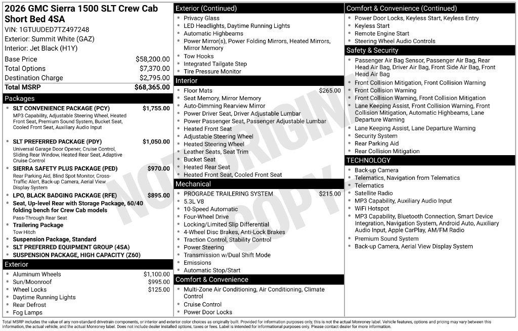 New 2026 GMC Sierra 1500 SLT Truck