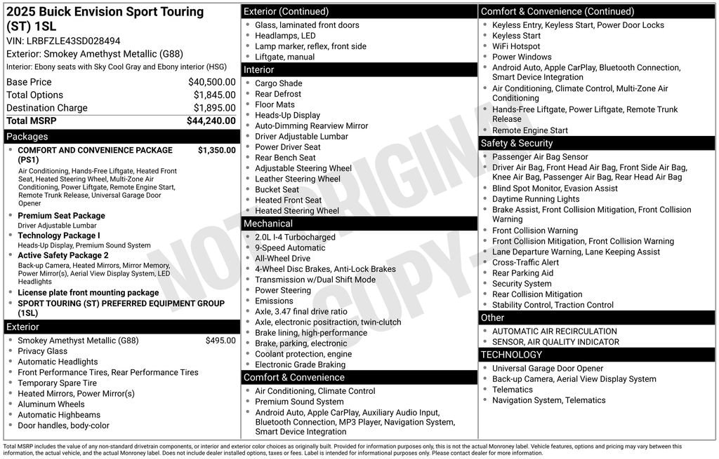 Used 2025 Buick Envision Sport Touring SUV