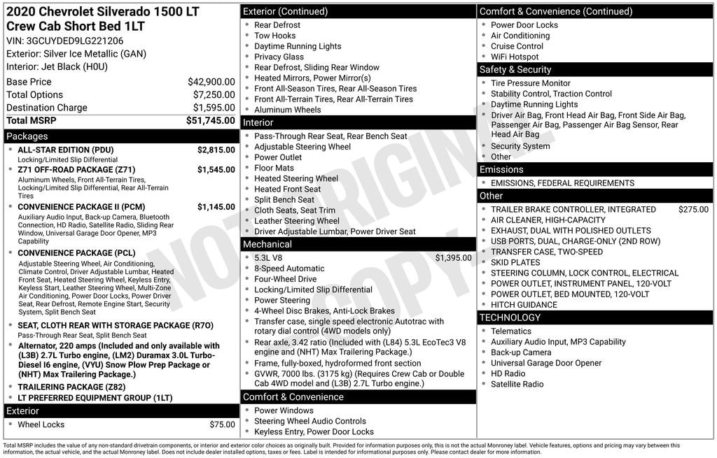 Used 2020 Chevrolet Silverado 1500 LT Truck Crew Cab