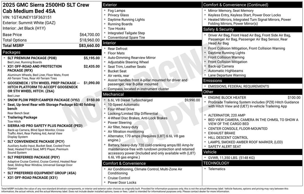 New 2025 GMC Sierra 2500 HD SLT Truck
