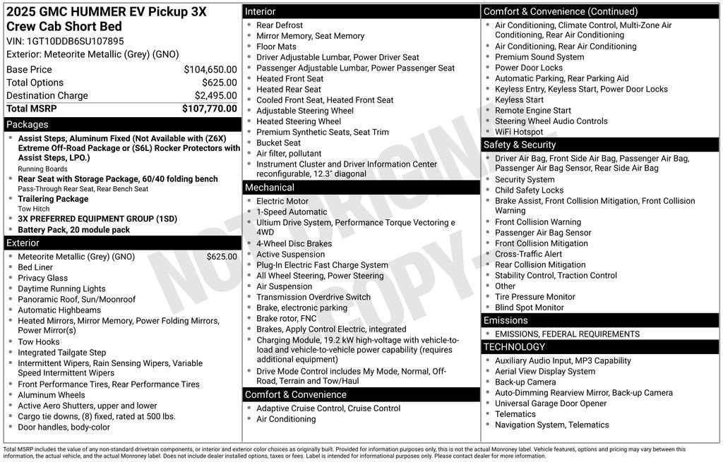 New 2025 GMC HUMMER EV Pickup 3X Truck