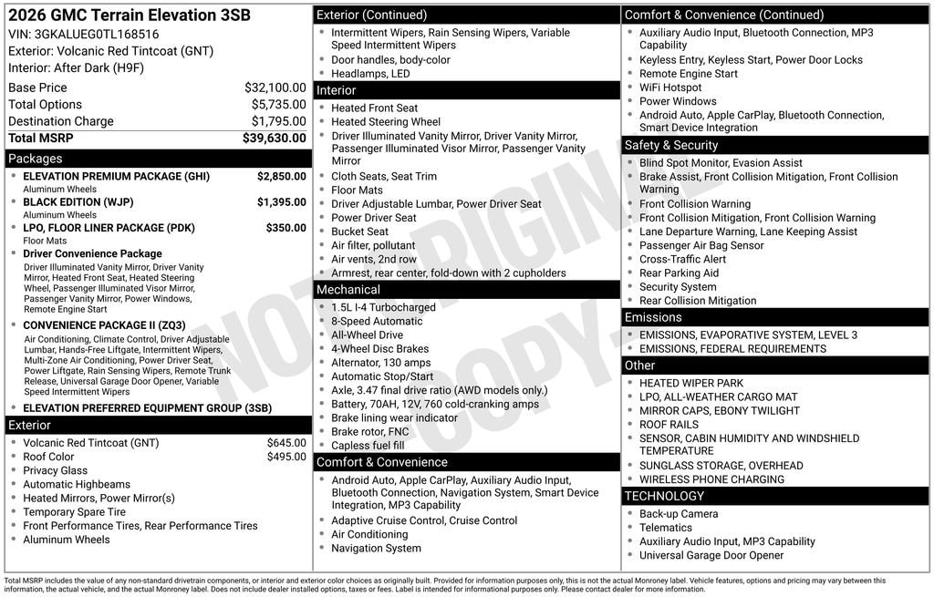Used 2026 GMC Terrain Elevation SUV