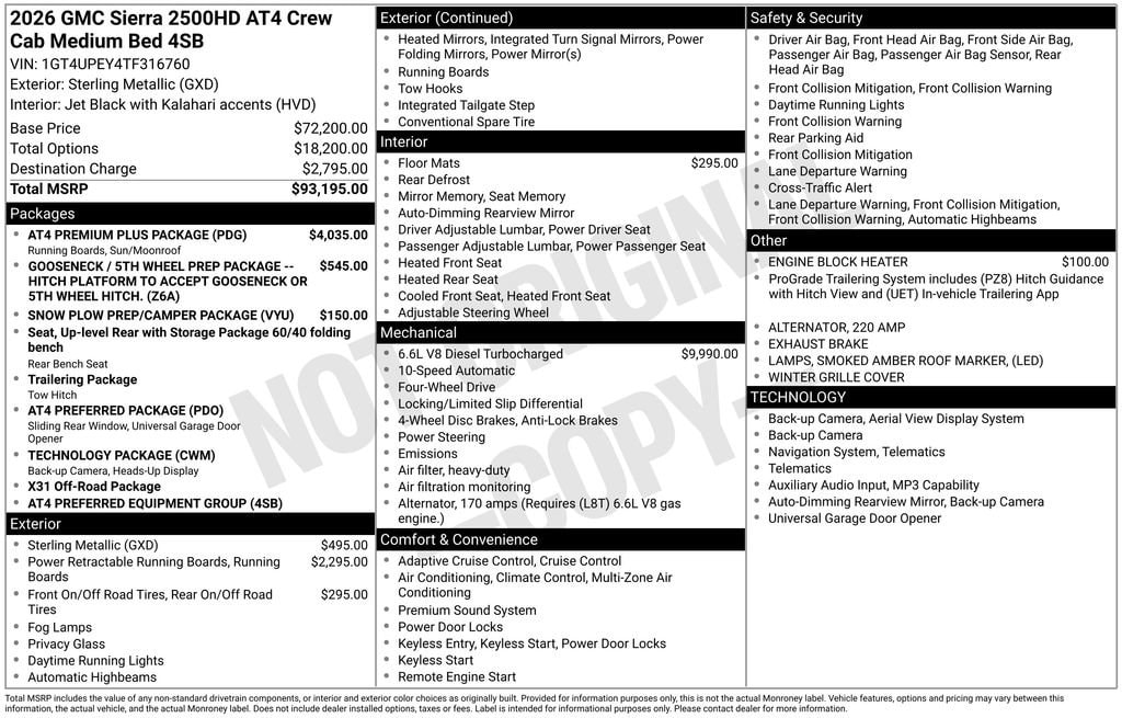 New 2026 GMC Sierra 2500 HD AT4 Truck