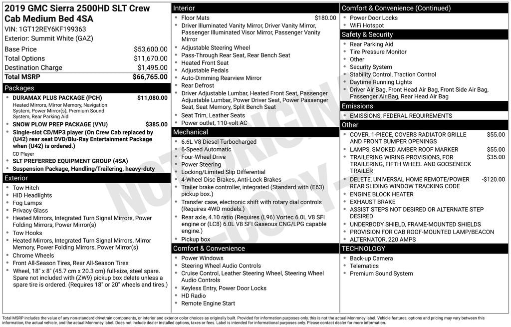 Used 2019 GMC Sierra 2500 HD SLT Truck Crew Cab