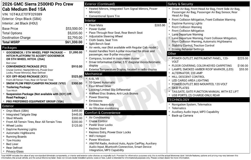 New 2026 GMC Sierra 2500 HD Pro Truck