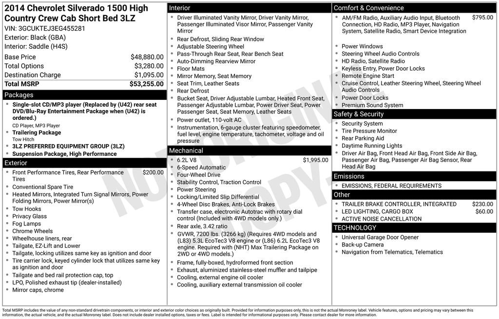 Used 2014 Chevrolet Silverado 1500 High Country Truck Crew Cab