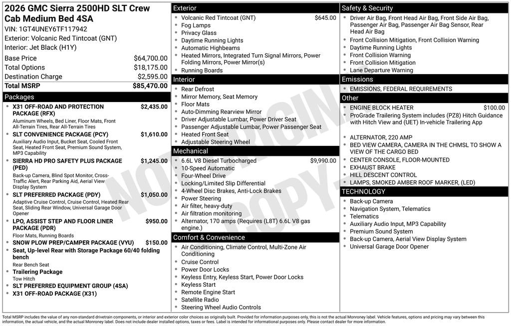 New 2026 GMC Sierra 2500 HD SLT Truck