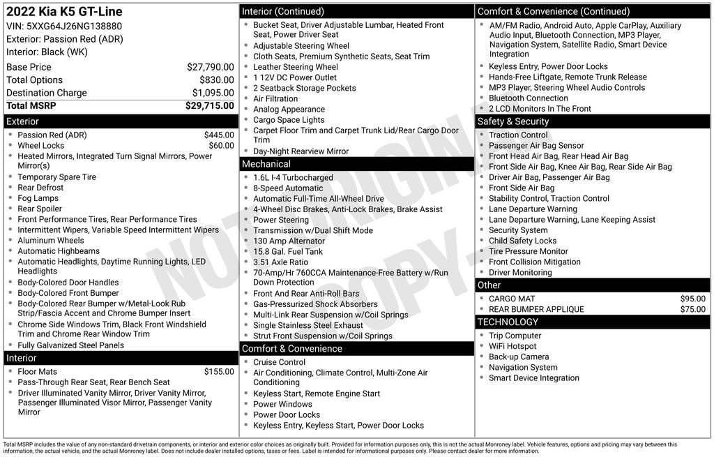Used 2022 Kia K5 GT-Line Sedan