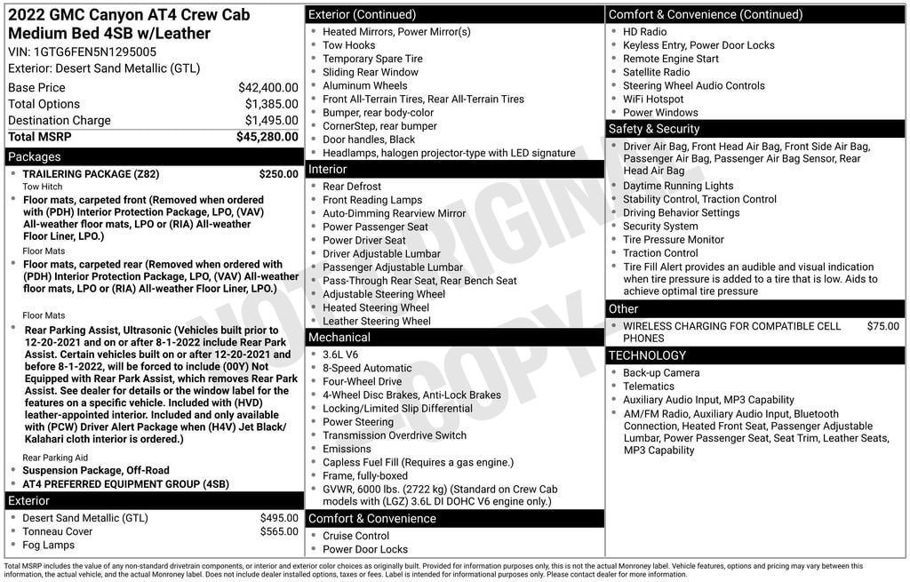 Used 2022 GMC Canyon AT4 - Leather Truck Crew Cab