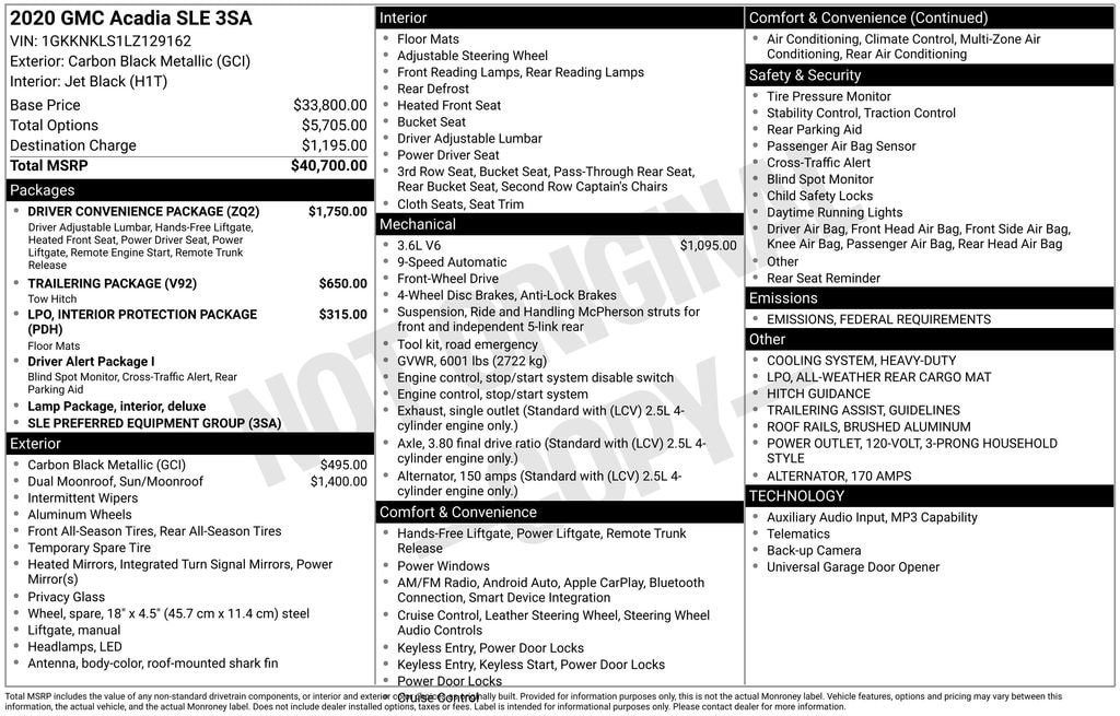 Used 2020 GMC Acadia SLE SUV