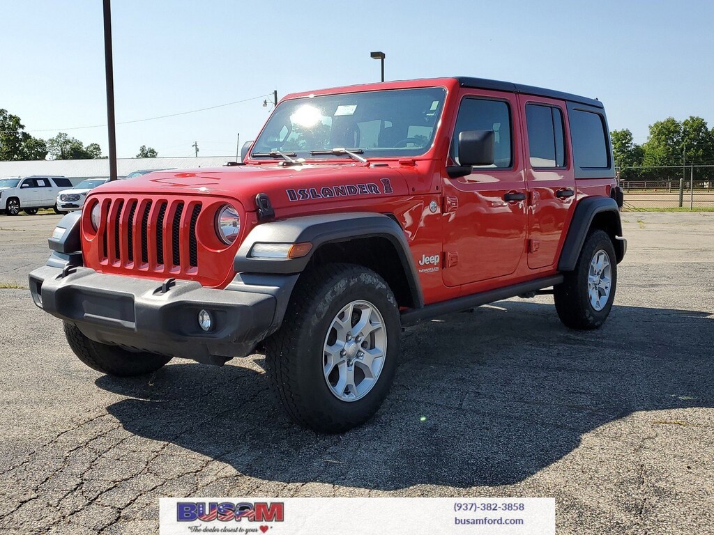 Used 2021 Jeep Wrangler Unlimited ISLANDER with VIN 1C4HJXDG3MW604158 for sale in Wilmington, OH