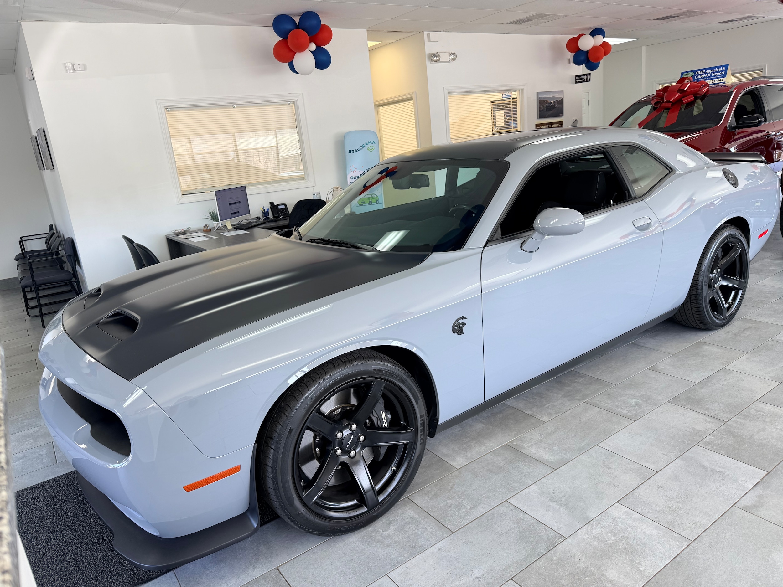 Gray 2022 Dodge Challenger SRT Hellcat RWD Coupe Rear-Wheel Drive 8-Speed Automatic