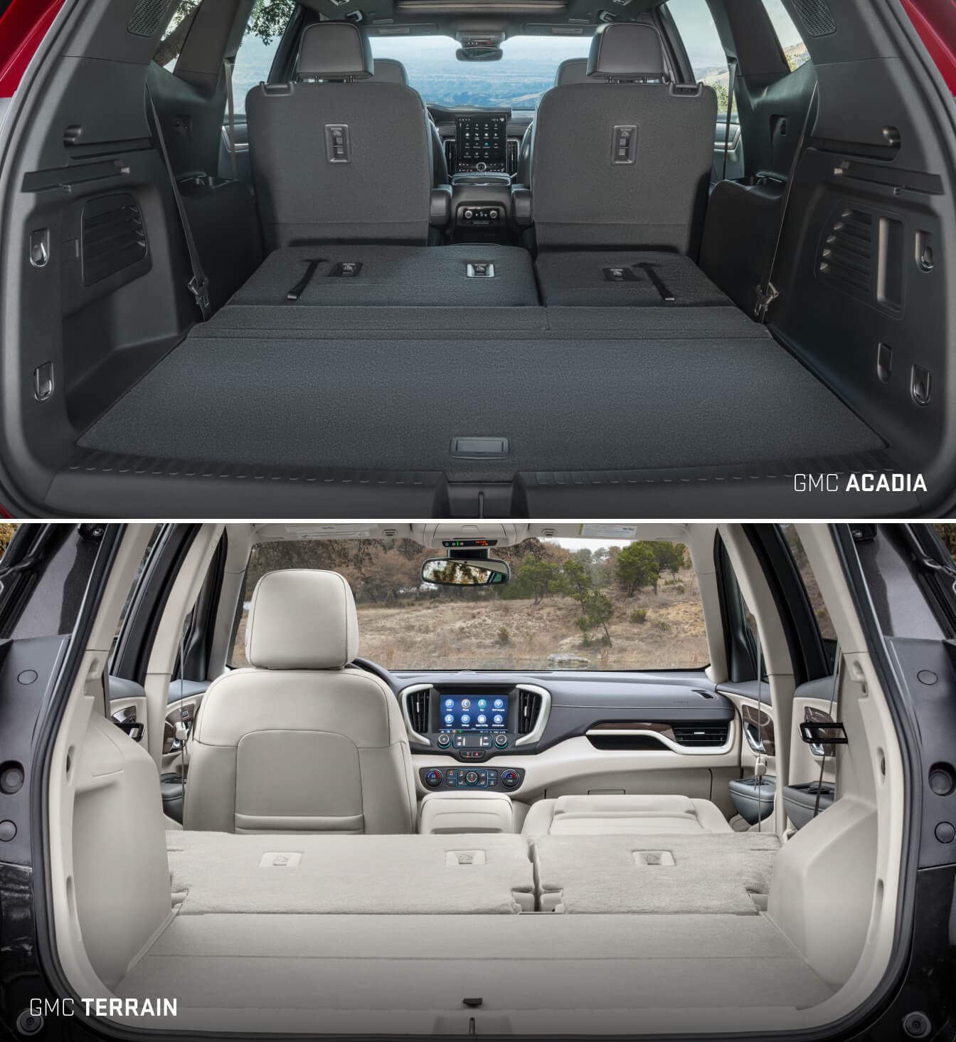 GMC Acadia vs. Terrain Cargo Space Comparison