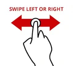 swipe left or right