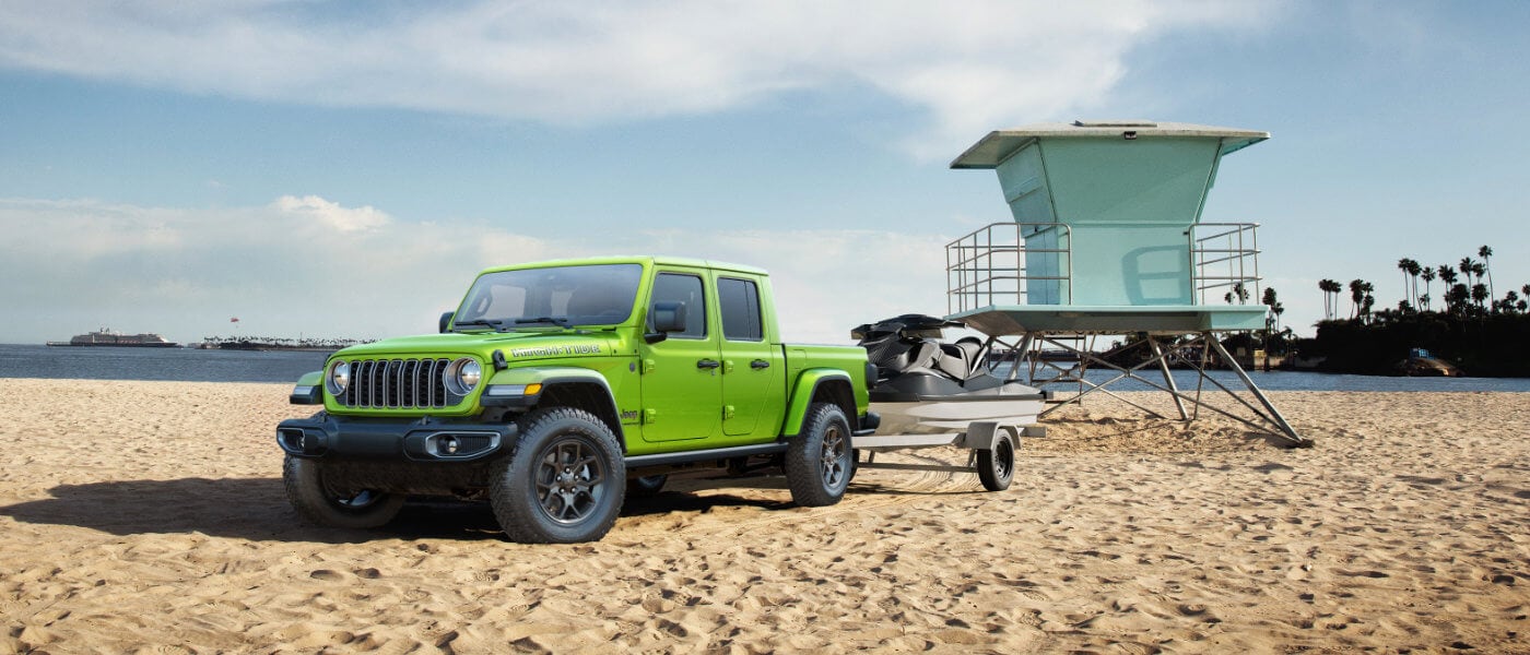 2026 Jeep Gladiator Near Guard Stand with Jet Skis