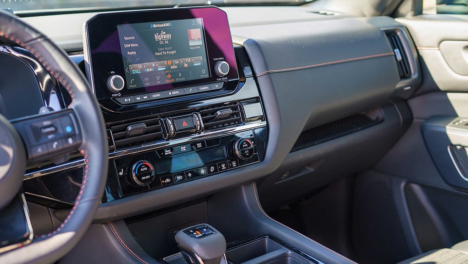  2025 Pathfinder Interior view of media screen.