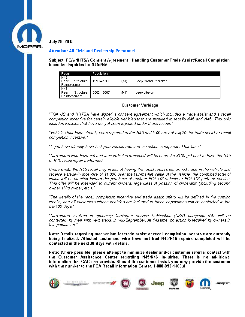 Chrysler Recall Information Byers Chrysler Jeep Dodge Ram