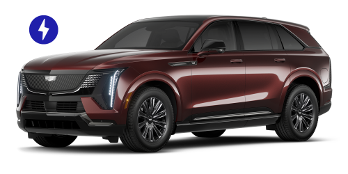 Three-quarters View of a Maroon Cadillac ESCALADE IQ