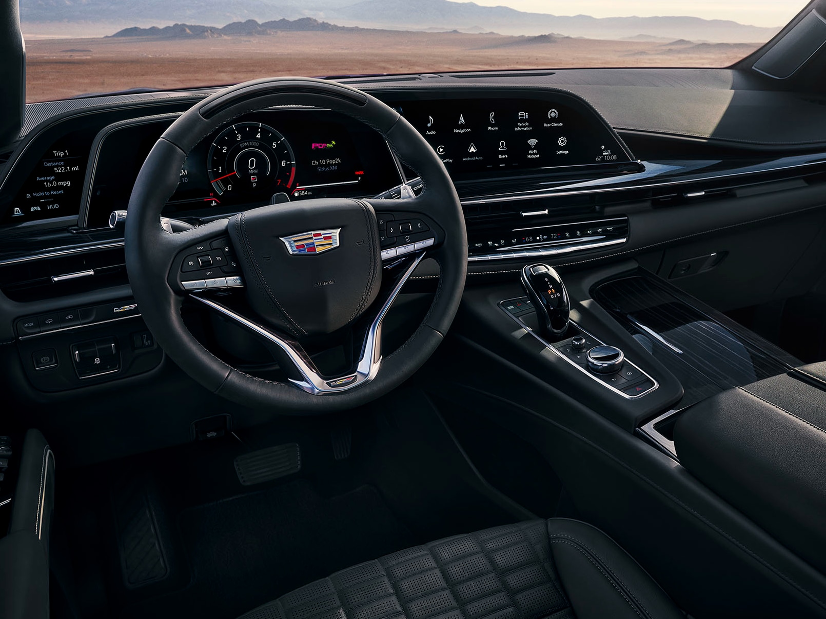Interior Steering Wheel and Dashboard Inside the 2024 Cadillac Escalade V