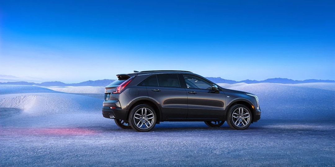 Side view of the 2023 Cadillac XT4 parked in northern territory.