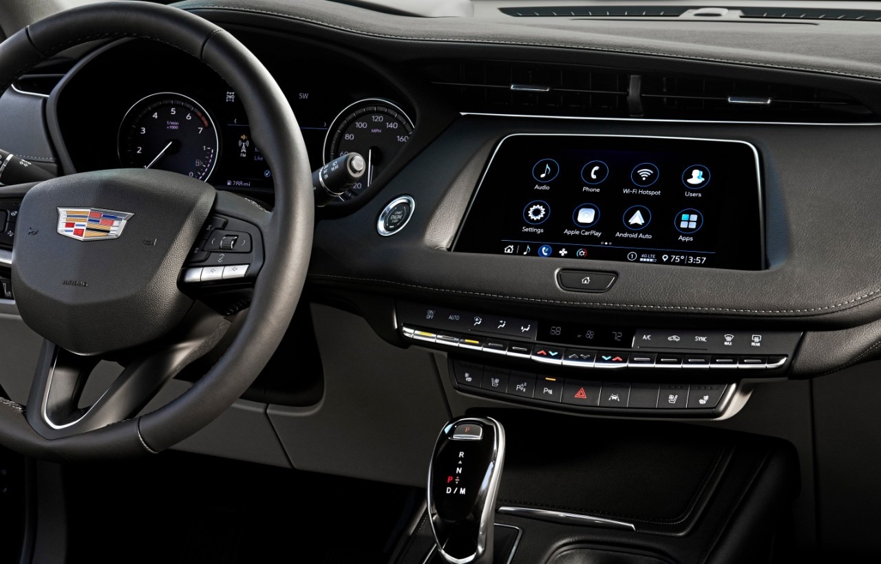 Dashboard of the 2023 Cadillac XT4 including the 8-inch touchscreen.