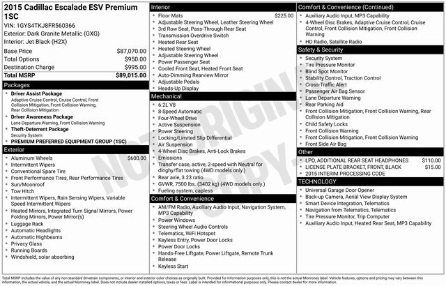2015 Cadillac Escalade ESV Premium's photo