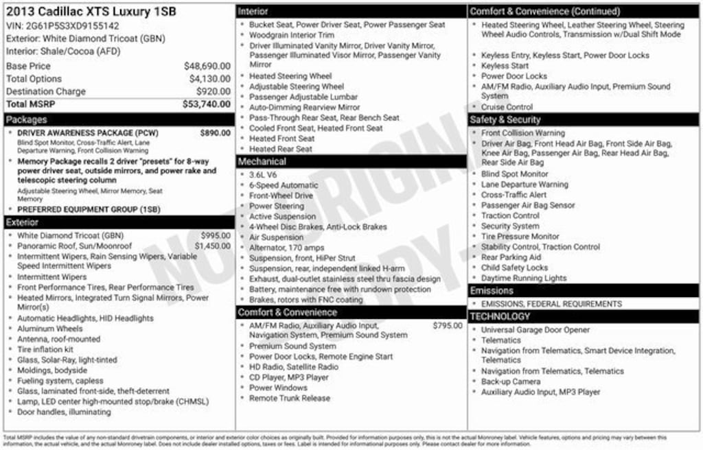 Used 2013 CADILLAC XTS Luxury Car