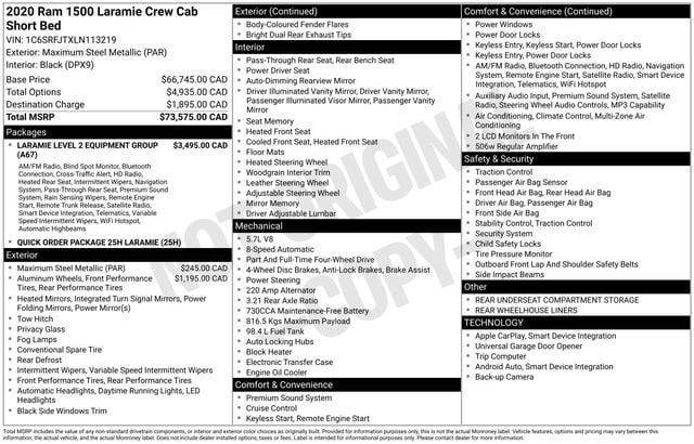 2020 RAM 1500 Laramie Crew Cab 4x4 5'7" Box's photo
