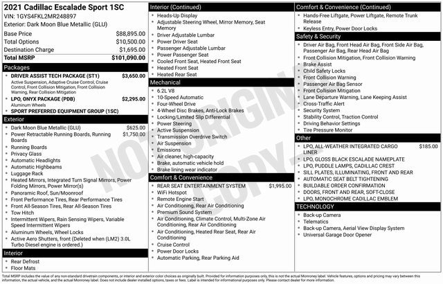 2021 Cadillac Escalade Sport's photo