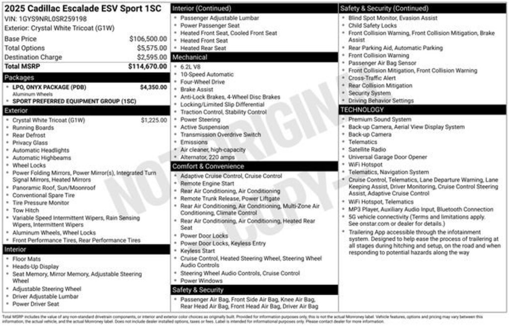 Used 2025 CADILLAC Escalade ESV Sport SUV