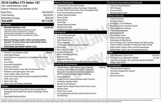 2018 Cadillac CTS Sedan Base