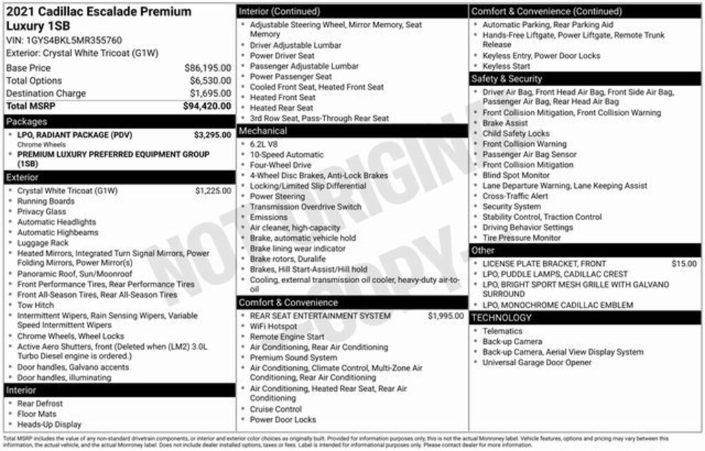 Used 2021 CADILLAC Escalade Premium Luxury SUV