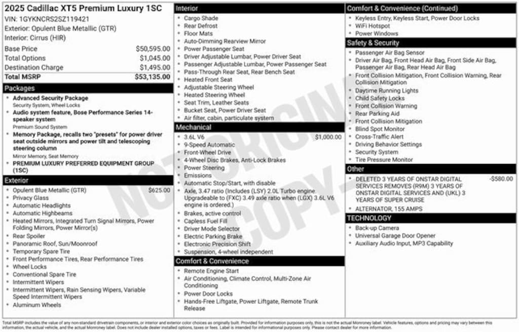 Used 2025 CADILLAC XT5 Premium Luxury SUV