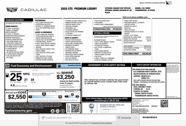 2025 Cadillac CT5 Premium Luxury's photo